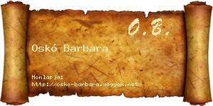 Oskó Barbara névjegykártya